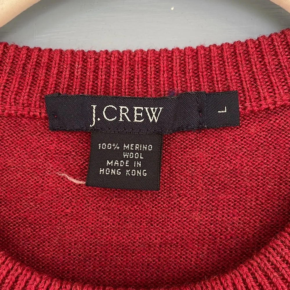 J. Crew Burgundy Crewneck Wool Sweater